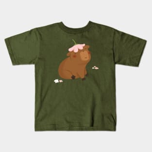 Capybara Flower Kids T-Shirt